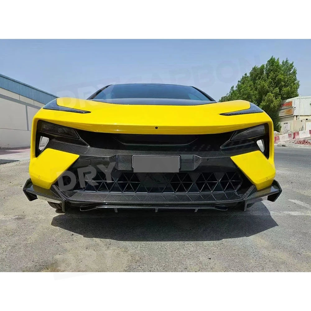 for Lotus Eletre Dry Carbon Fiber Front Bumper Lip Rear Spoiler Trunk Wing Rear Diffuser Side Skirts Body Kits Accessories FRP