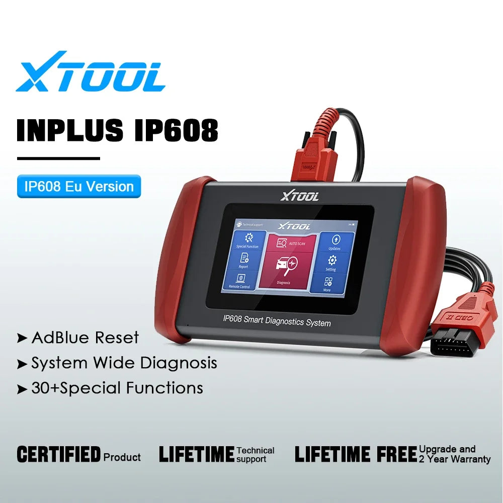 XTOOL Inplus IP608 Car Diagnostic Tools 30 +Service Functions OBD2 Scanner Auto VIN Scan Car Tools CANFD Lifetime Free Update