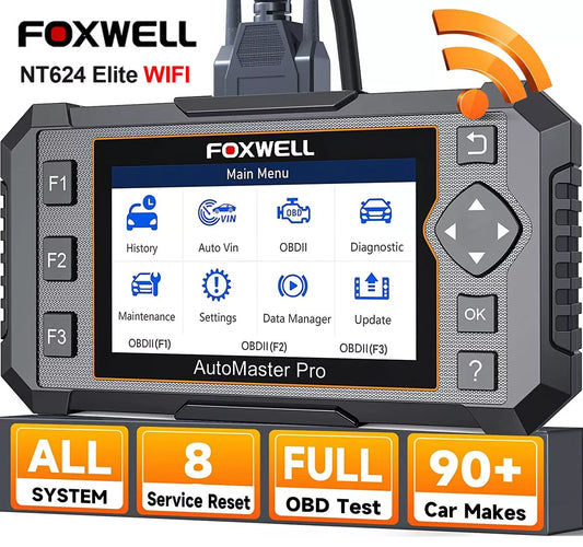 FOXWELL NT624 Elite OBD2 Scanner Car Diagnostic Scanner All Systems Code Reader SAS/Oil/EPB 8 Reset OBD2 Scanner Diagnostic Tool