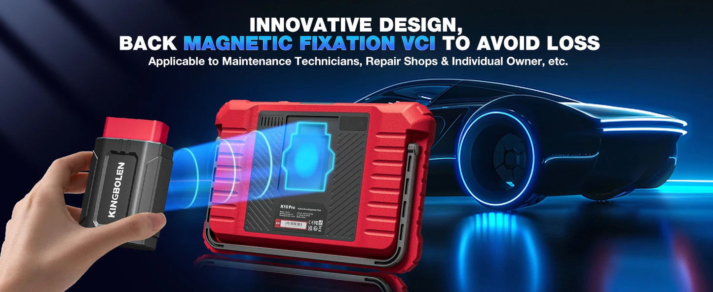 2025 KINGBOLEN K10 Pro Bi-Directional Scanner Full Systems Diagnostic Scan Tool, 40 Reset ECU Coding,AutoAuth for FCA SGW