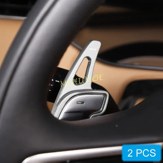 For Land Rover Jaguar 2021-2024 Aluminium Interior Steering Wheel Paddle Shifter Extension Trims Decoration Accessories Silver