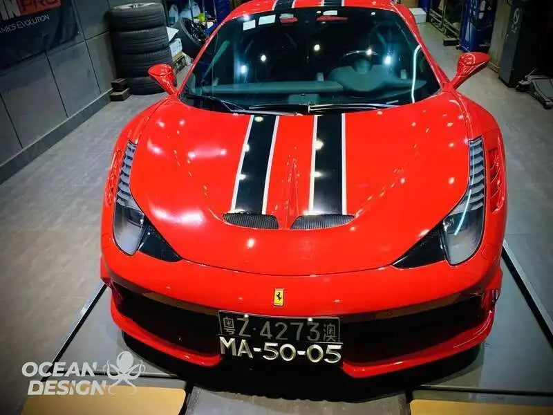 Suitable for Ferrari 458 Modified with Special Carbon Fiber Tail Wing, Front Bumper, Hood, Lip, Rear Spoiler Comparison Trim