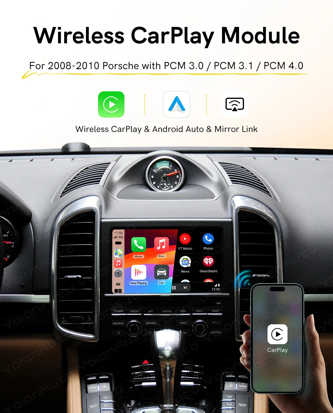 Wireless Carplay Module Wired Android Auto Retrofit kit Decoder for Porsche PCM 3.0/3.1/4.0 For Panamera Cayenne Cayman Macan