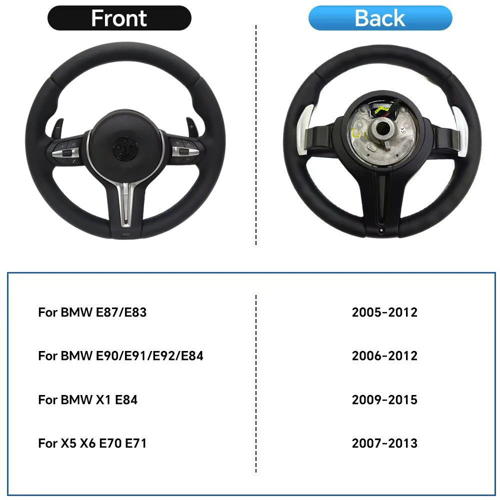 With Paddle Shifter Full Leather Steering Wheel For BMW 3 Series E90 E91 E92 E93 X5 E70 X6 E71 E82 E88 E81 E87 Car Accessories