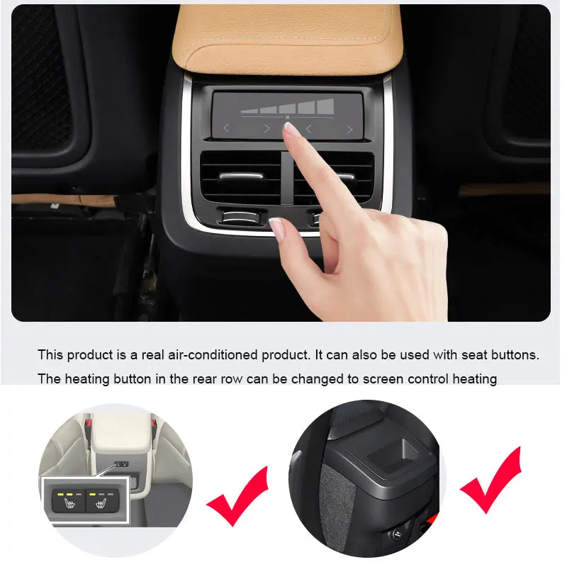 Car accessories For Volvo XC60XC90S60V60V90S 90 rear exhaust air outlet touch screen cold air hot air air conditioning
