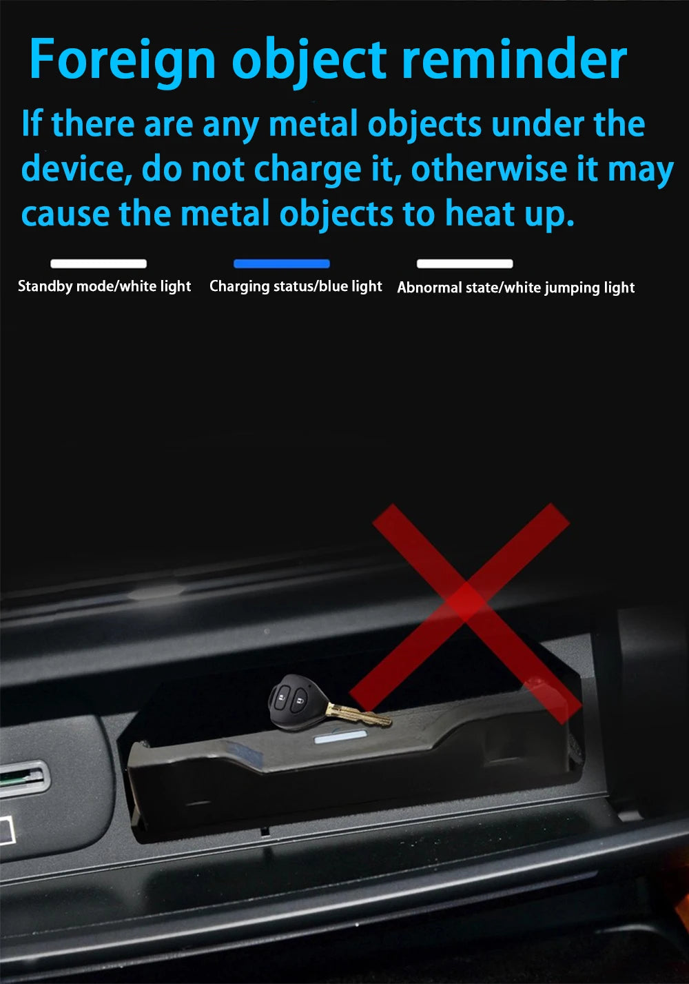 for Maserati Quattroporte M156 2014-2024 Center Console Storage Car Wireless Mobile Phone Charger QI 18W Magsafe Fast Charging