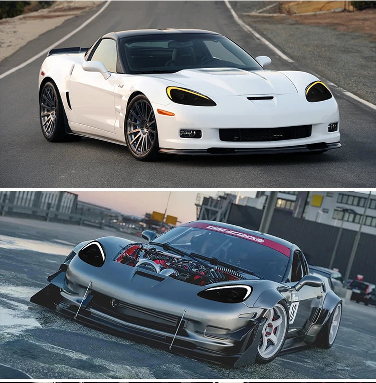 TT-ABC Modified LED Headlight For Chevrolet Corvette C6 2005-2013 Head Lamp With Porsche Design Sequential Turn Signal Assembly