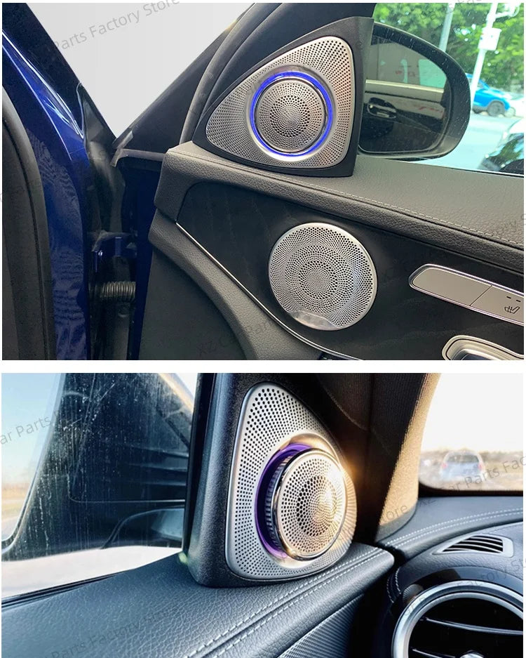For Mercedes-benz C Glc E S W205 W213 W222 X253 64 Colors Led Rotating Tweeter Speaker Rgb Led Ambient Light 3d Horn Accessory