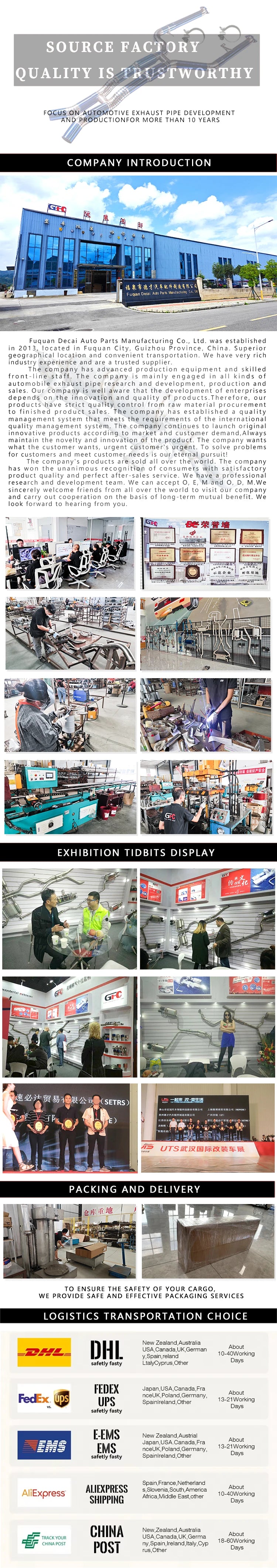 GFC Catback Exhaust Muffler for 2018 10th Gen Honda Civic FC1 1.5T, Car Electric Valve Exhaust System Made of Stainless Steel