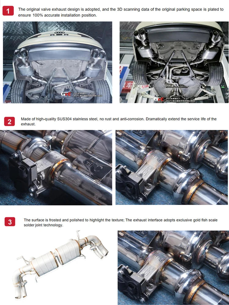 【 Customized Product 】304 stainless steel Mercedes-Benz CLS450 3.0T M256 valve-controlled muffler Exhaust System 89mm