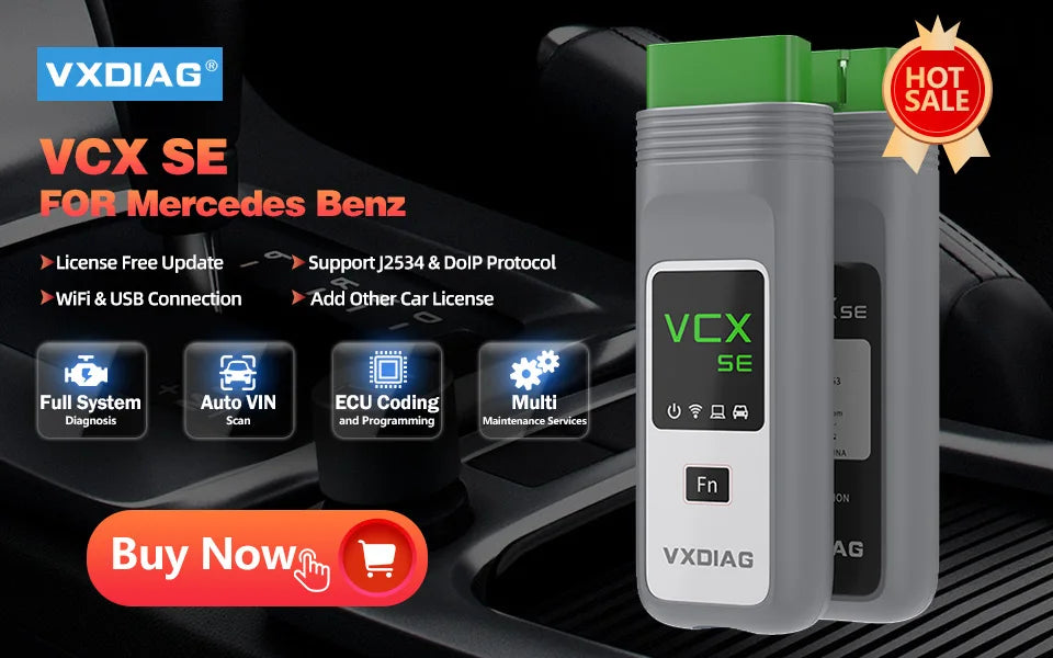 VXDIAG VCX SE J2534 Passthru Programmer OEM Reprogramming Diagnostic Tool for 11+ Brands for Mercedes Benz VW BMW JLR Porsche