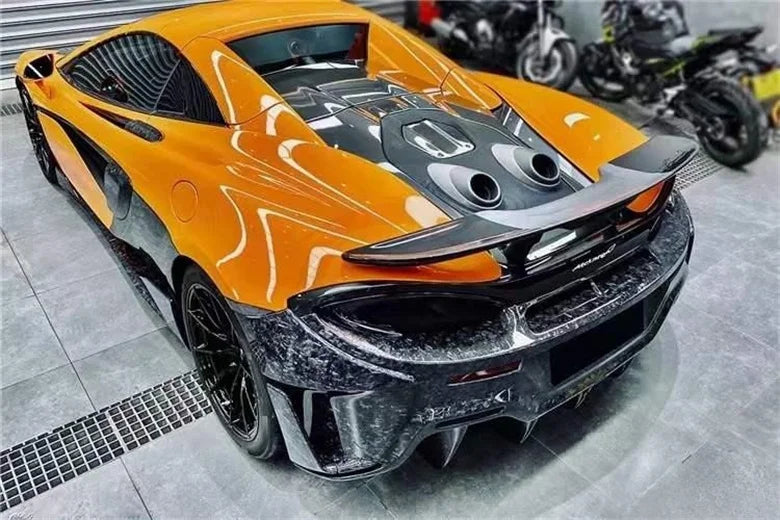 Forged semi-carbon fiber 600LT style front Rear bumper side skirt spoiler rear hood exhaust for McLaren 540C 570S Upgrade 600LT
