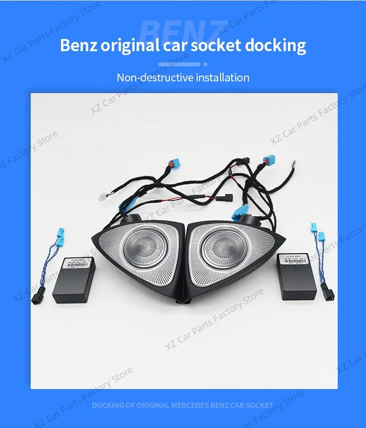 For Mercedes-benz C Glc E S W205 W213 W222 X253 64 Colors Led Rotating Tweeter Speaker Rgb Led Ambient Light 3d Horn Accessory