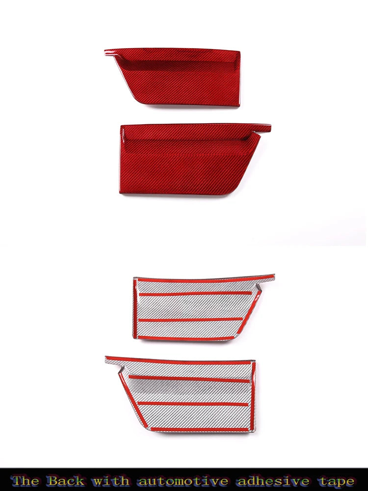 2pcs/Set Real Carbon Fiber B-pillar Window Decoration Cover Trim Fit For Ferrari 458 2011-2016 Auto Sticker Molding Accessories