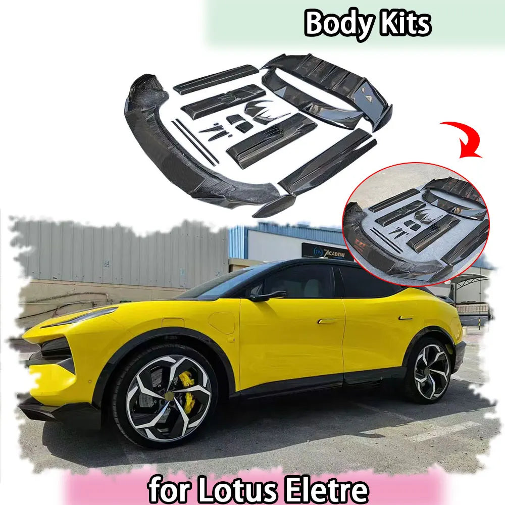 Dry Carbon Fiber Car Front Lip Rear Diffuser spoiler Side Skirts Fender Splitters FRP Accessories for Lotus Eletre Body Kits