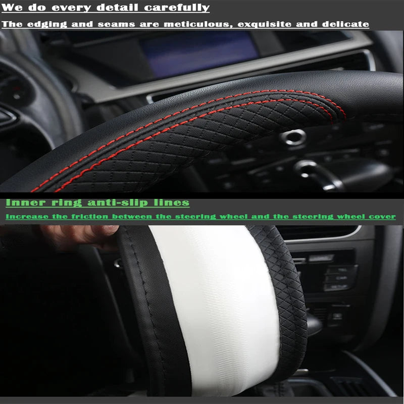 Color Name: Blue - PU Leather Car Steering Wheel Cover for Ford Focus MK1 MK2 MK3 Car Steering Wheel Glove Cover Auto Interior Accessories Styling - Premium Interior Accessories from NoEnName_Null - Just $24.99! Shop now at Rapidvehicles