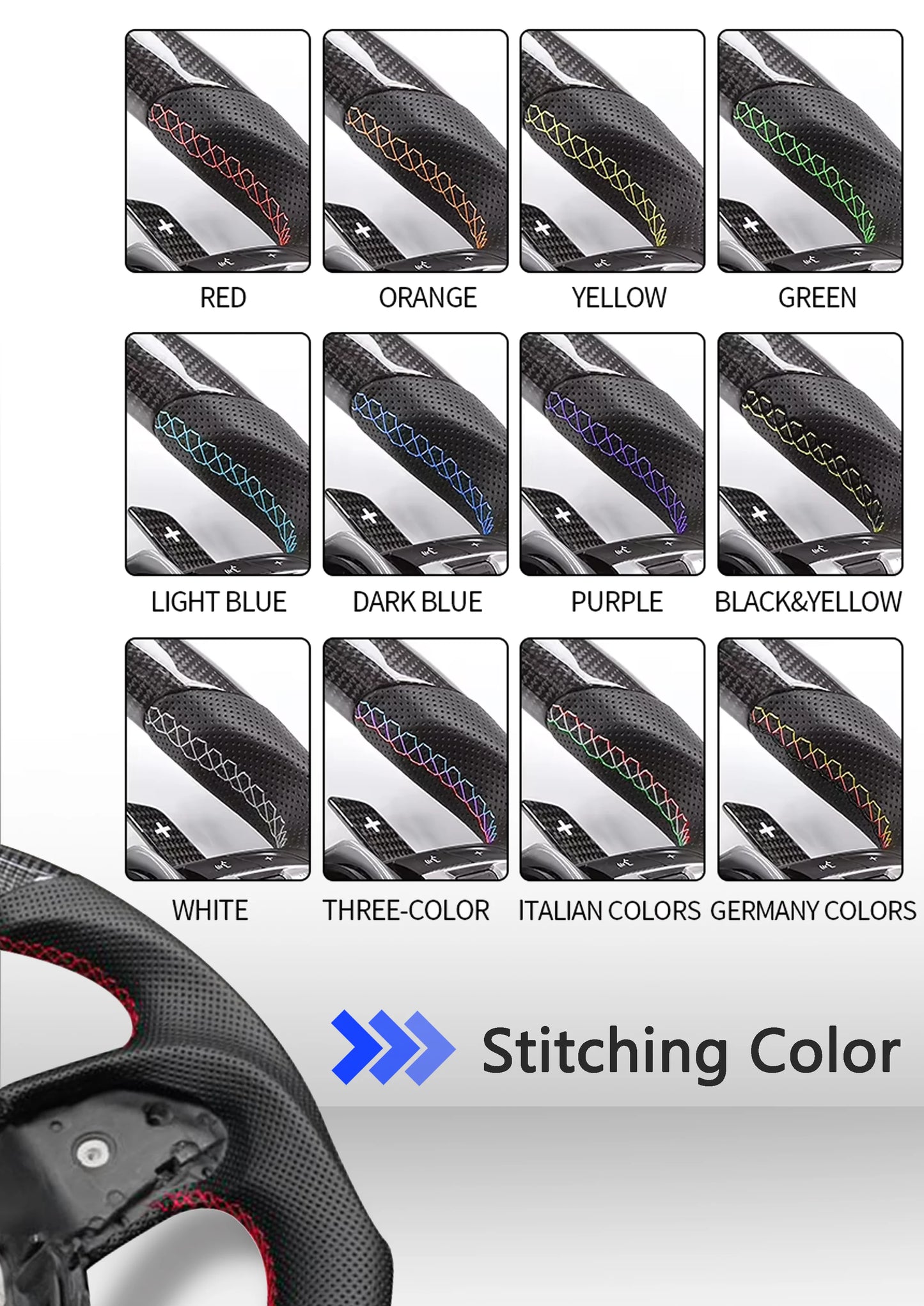 Carbon Bos Carbon Fiber Steering Wheel Perforated Leather for Dodge Challenger Charger SRT HELLCAT Steering Wheel DIY Color New