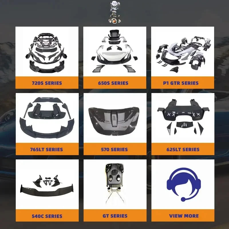 The McLaren 720S upgrades to the 765 body kit with FLDZ Auto Parts Auto 765 style carbon fiber front lip spoiler body kit