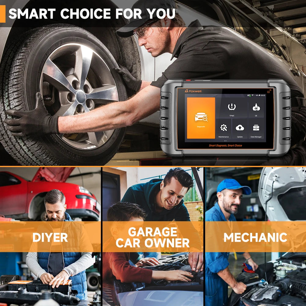 FOXWELL NT809TS TPMS Programming Tool All Systems Car Scanner Bi-Directional Control 30+ Reset OBD2 Bluetooth Diagnostic Tools