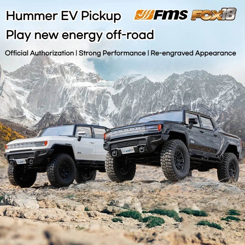 Hot FMS 1:18 Hummer EV Pickup Truck RC Car Remote Control Off-Road Climbing Simulation Model Toy Ideal Festival Gift For Kids - Use code SHOPAPP15 to get 15 percent off free shipping USA
