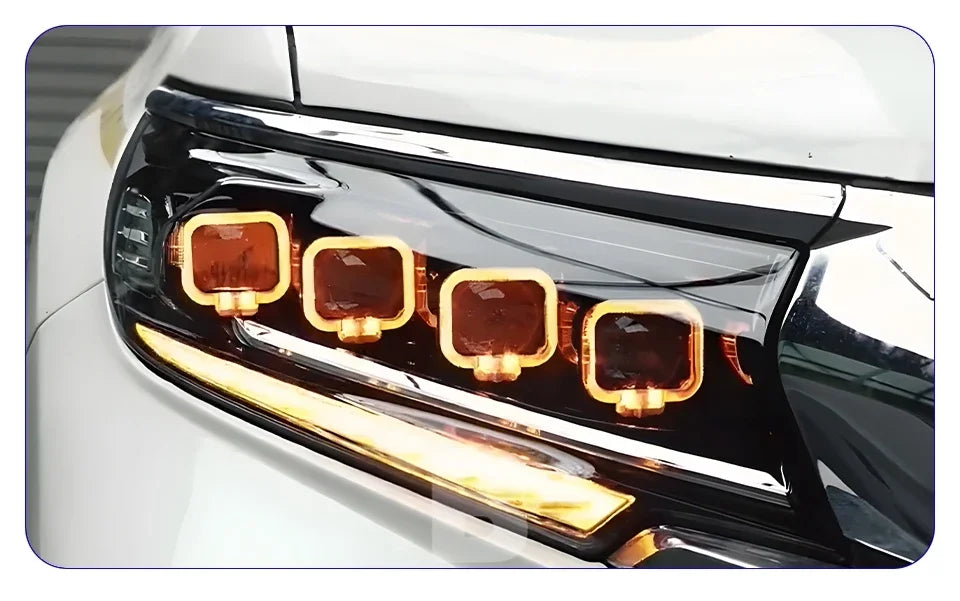 Car Front lamps For Toyota Prado 2018-2023 LED Auto Headlight Assembly Upgrade Bugatti Design Four Projector Lens Accessories
