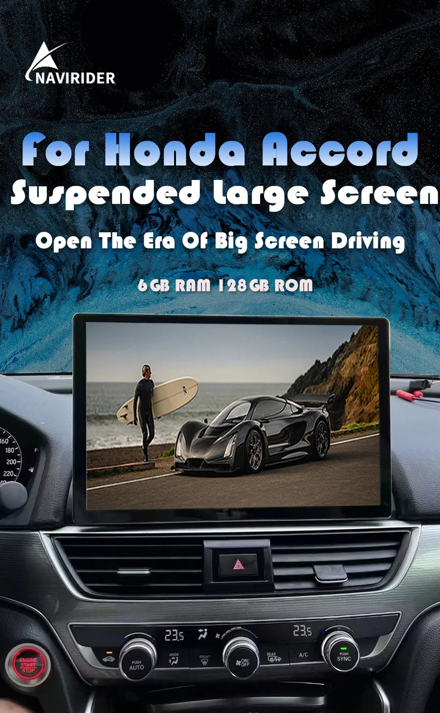 13.3'' Android 14 2K Screen For Honda Accord 2018 2019 2020 Stereo GPS Car Multimedia Video Player Navigation Carplay Head Unit