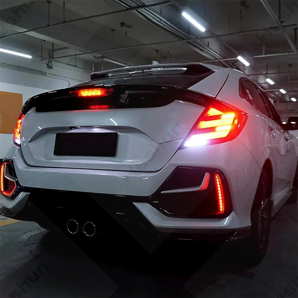 Taillights For Honda Civic Hatchback/Type R 2016-2022 FK7 FK8 10th Gen Tail Lamp Rear Fog Light LED Sequential Signal Assembly