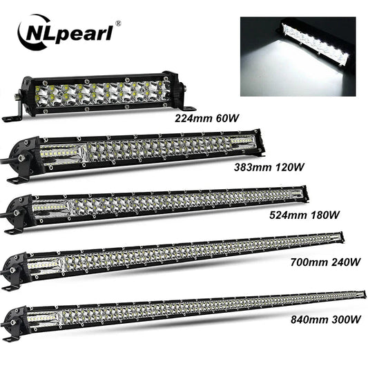 Color: Red - Slim 8" 20" 32" LED Light Bar Off Road 12V 24V LED - Premium Car Lights from NLpearl - Just $39.99! Shop now at Rapidvehicles