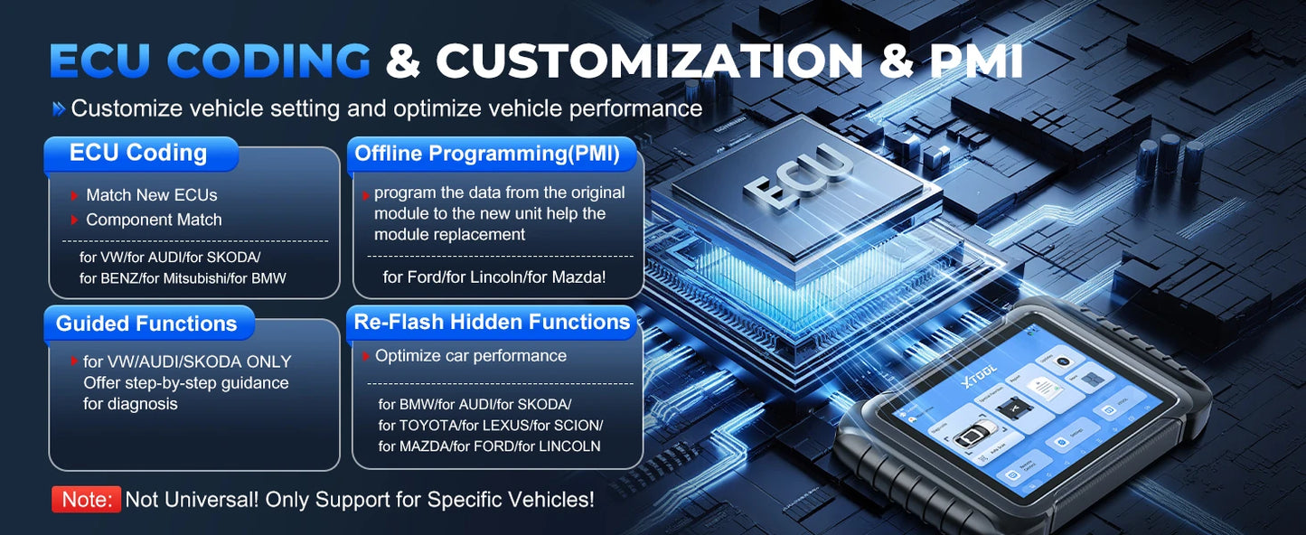 XTOOL D8S Car Diagnostic Tools Bidirectional Scan Tool Automotive Scanner ECU Coding Key Programming 42+ Services Topology Map