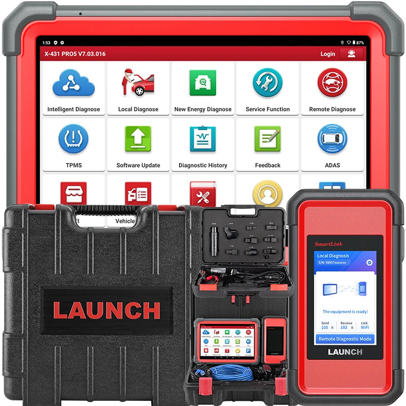 Launch X431 Pro5 Smartlink Car Diagnostic Tool ECU Programming Tool with J2534 SmartLink OBD2 Scanner