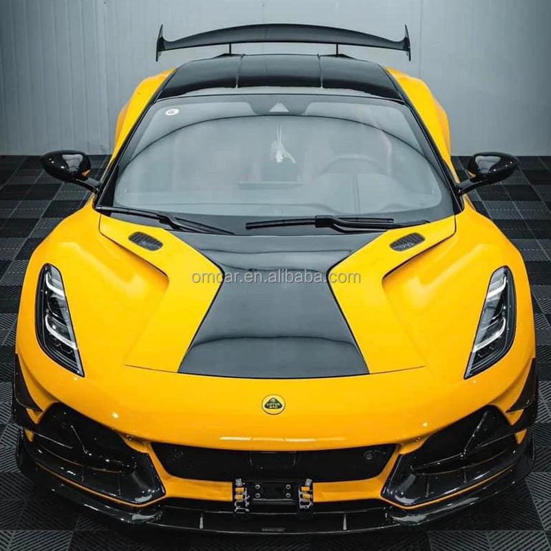 Dry Carbon Fiber Body Kit for Car Lotus Emira Front Canards Lip Side Skirts Vent Engine Hood Cover Rear Diffuser Spoiler