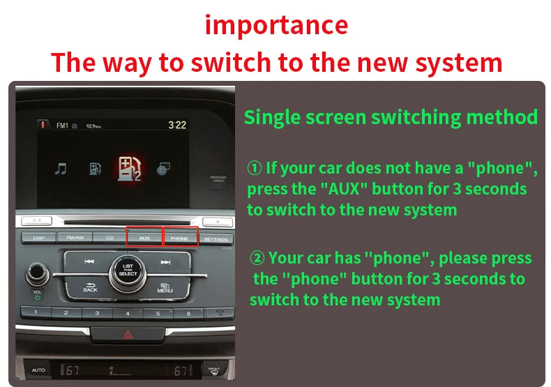 Car Media Player For Honda Accord 9 9.5,2013 2014 2015 2016 2017 5G Wireless Carplay Android Auto Bluetooth Phones, Music