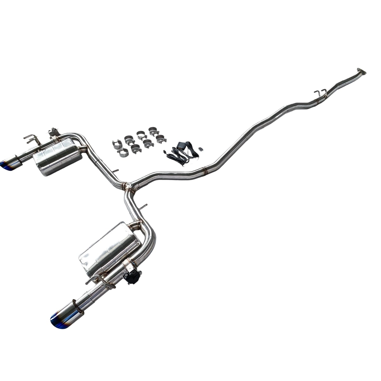 [Custom Product] Suitable for 2025 Honda Civic SI 1.5T Catback stainless steel valve exhaust pipe 89 blue plated double out