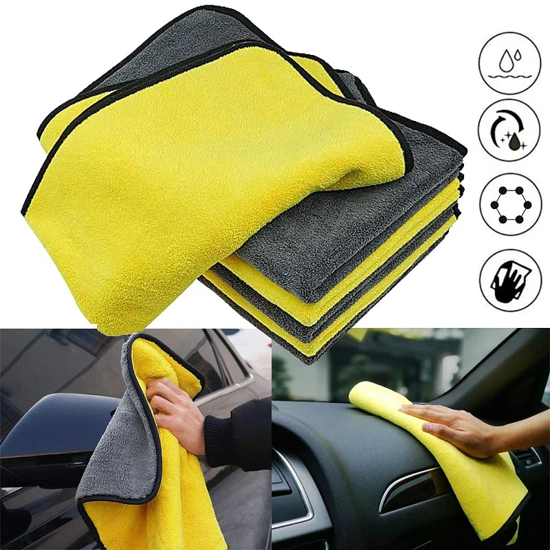 Color: Yellow - Car Wash Microfiber Towel Car Cleaning Drying - Premium Exterior Parts from JCING - Just $8.09! Shop now at Rapidvehicles