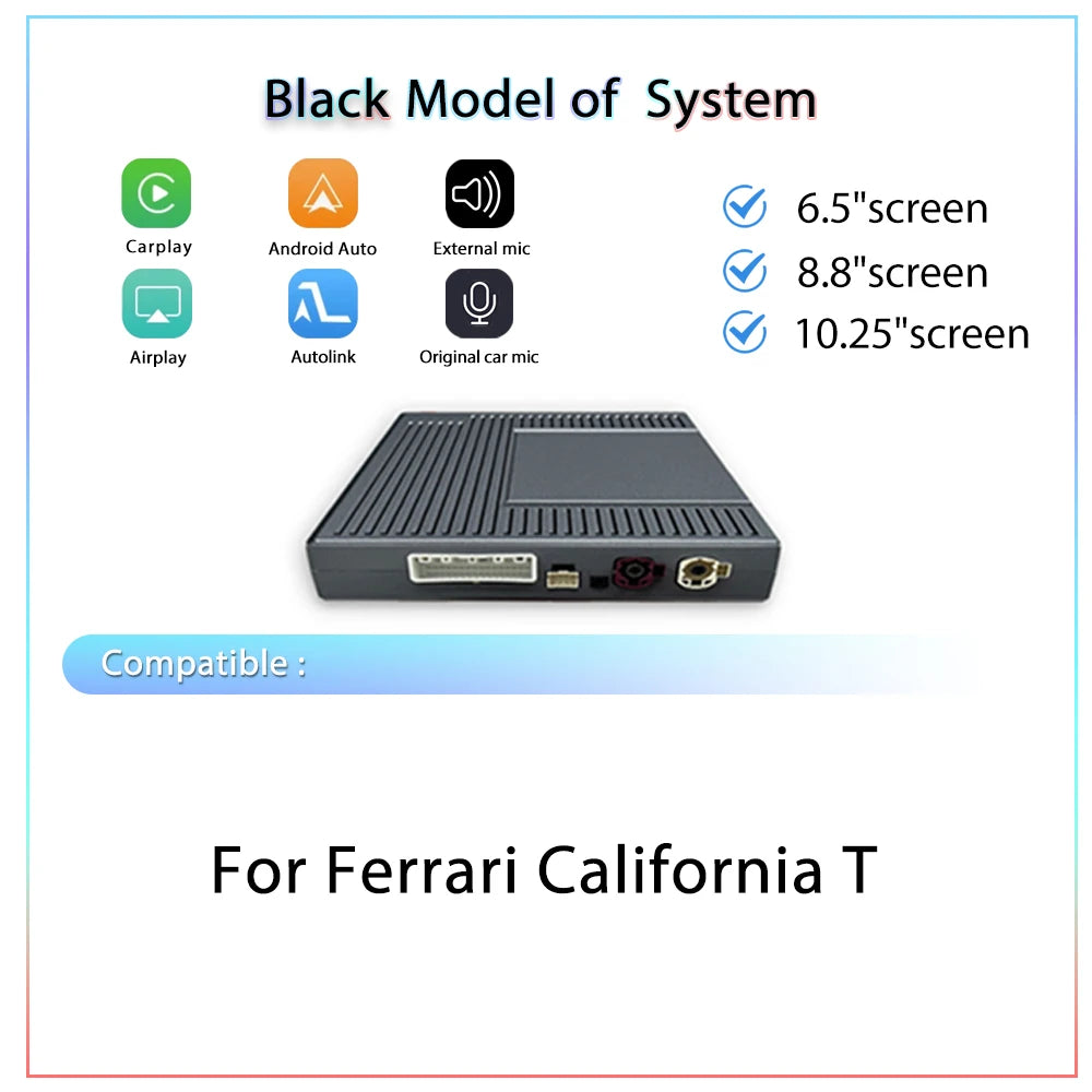 Wireless CarPlay 6.5" For Ferrari California T（15-18）Android mirror link AirPlay CarPlay function