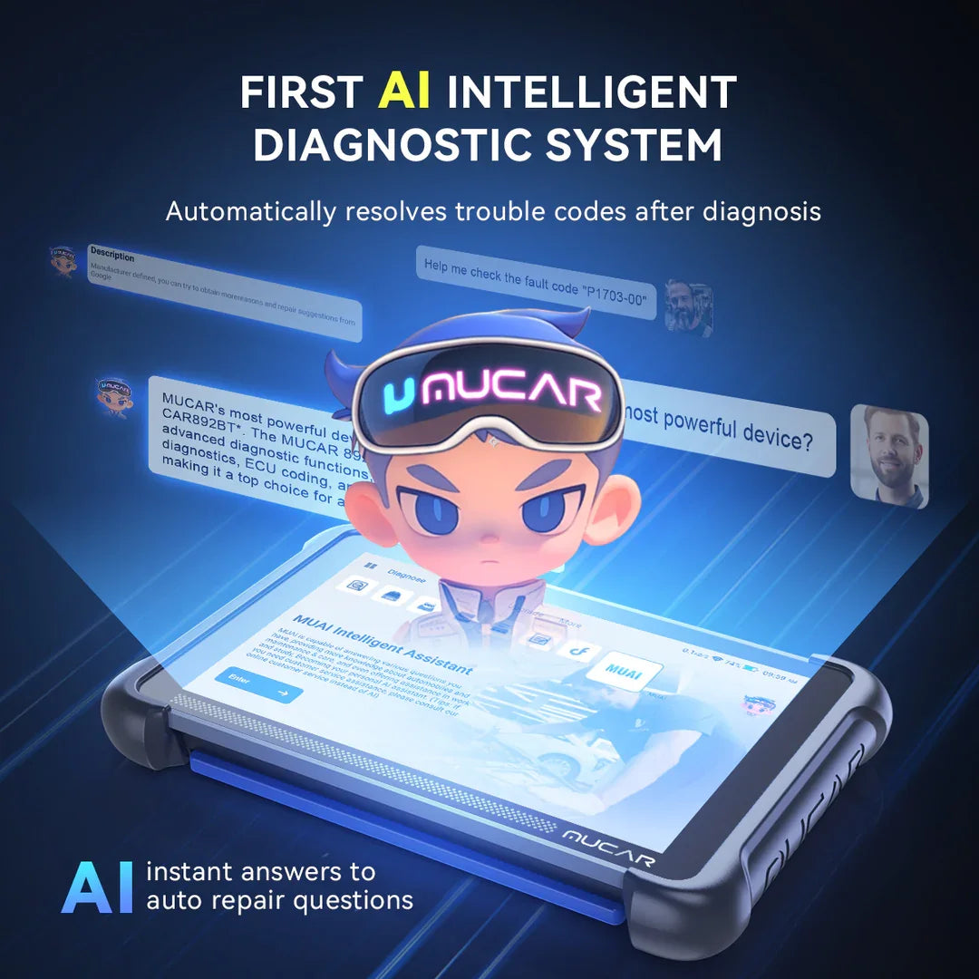 MUCAR 892BT Free AI CANFD DoIP Car Diagnostic Tools All System Auto Scan Tool ECU Coding Bi-Directional OBD2 Scanner 35 Resets