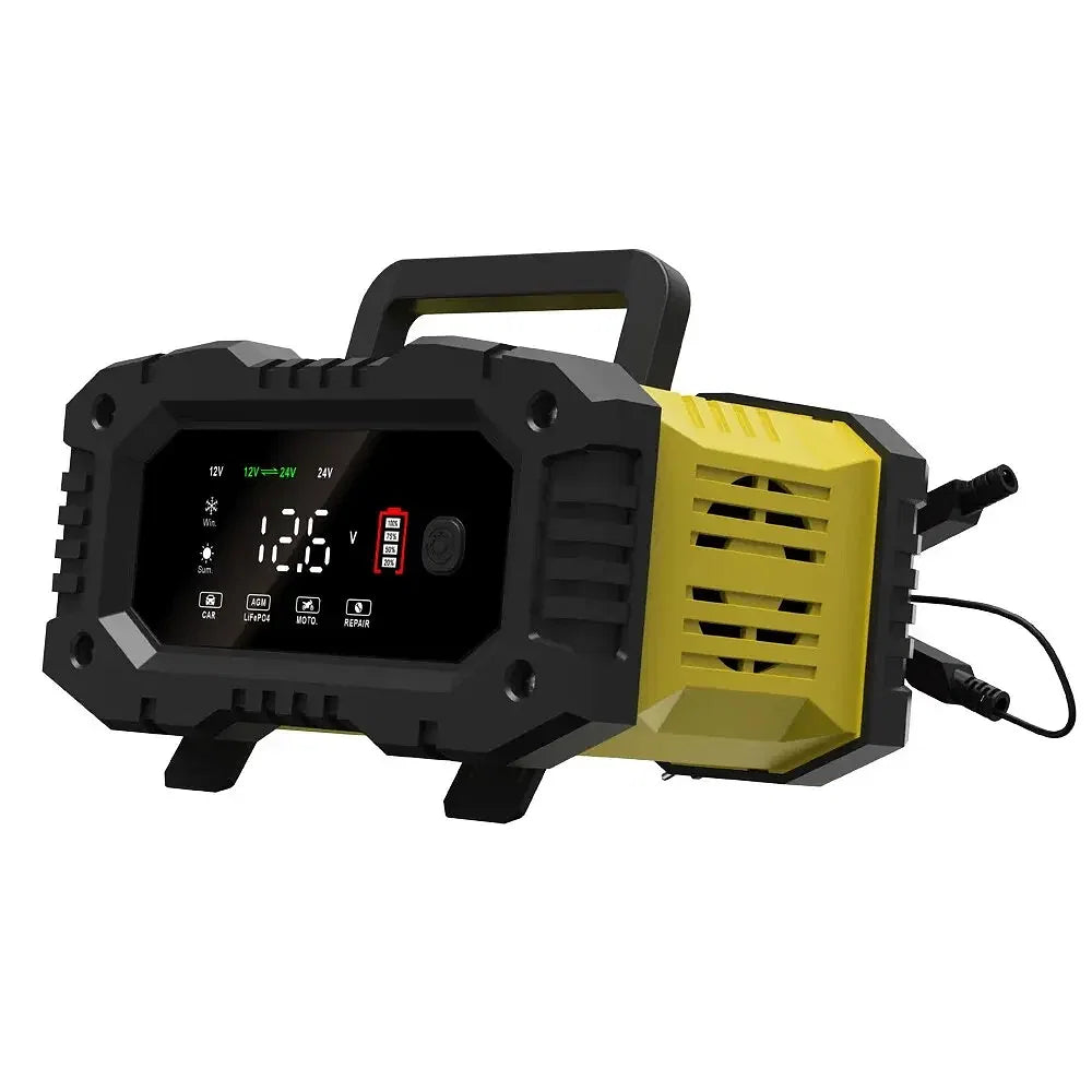 Color: Yellow - FOXSUR 20A/10A Car Motorcycle Battery Charger - Premium Electrical Equipment from NoEnName_Null - Just $121.99! Shop now at Rapidvehicles