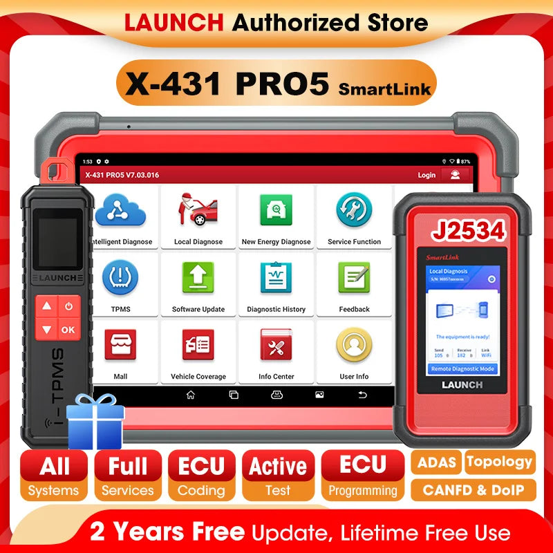 LAUNCH X431 PRO5 SmartLink Car Diagnostic Tools J2534 Programming Auto OBD2 Scanner Diagnosis Automotive Tool Free Shipping