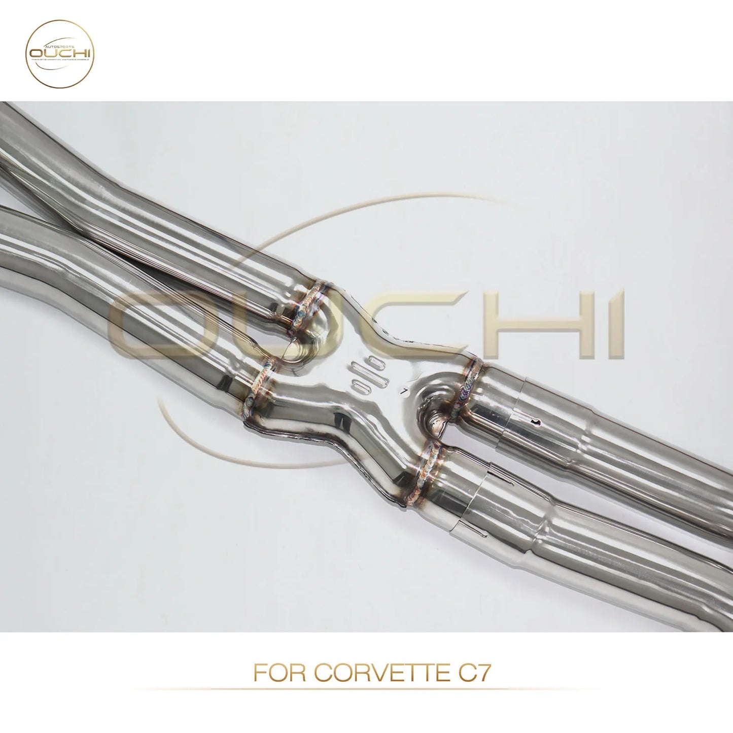 OUCHI Stainless Steel Catback Exhaust System for Chevrolet Corvette C7 Coupe Performance Dual Rear Exit Muffler