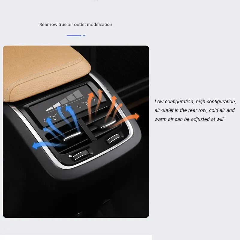 Car accessories For Volvo XC60XC90S60V60V90S 90 rear exhaust air outlet touch screen cold air hot air air conditioning