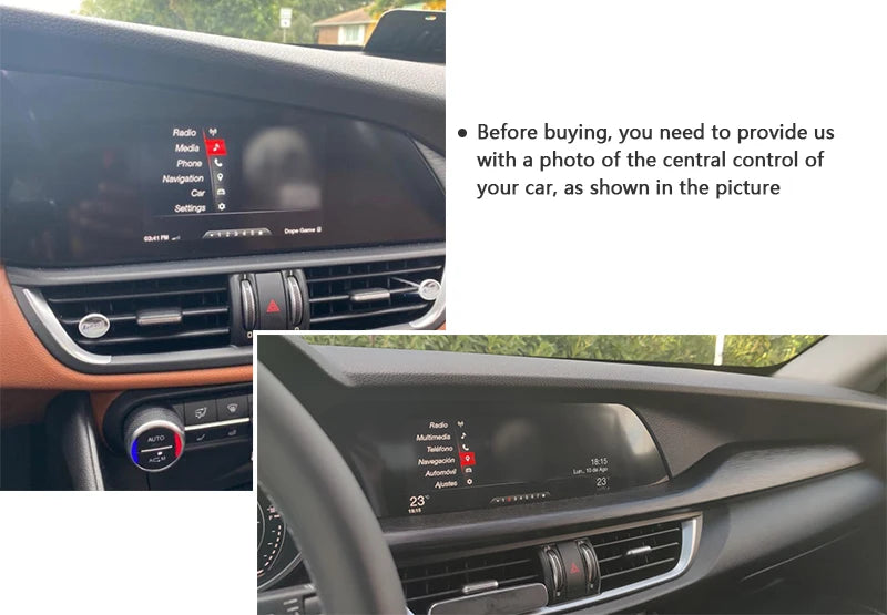 kSmart Auto Wireless CarPlay Android Auto for Alfa Romeo Stelvio & Giulia 16-19 Models Support OEM Microphone