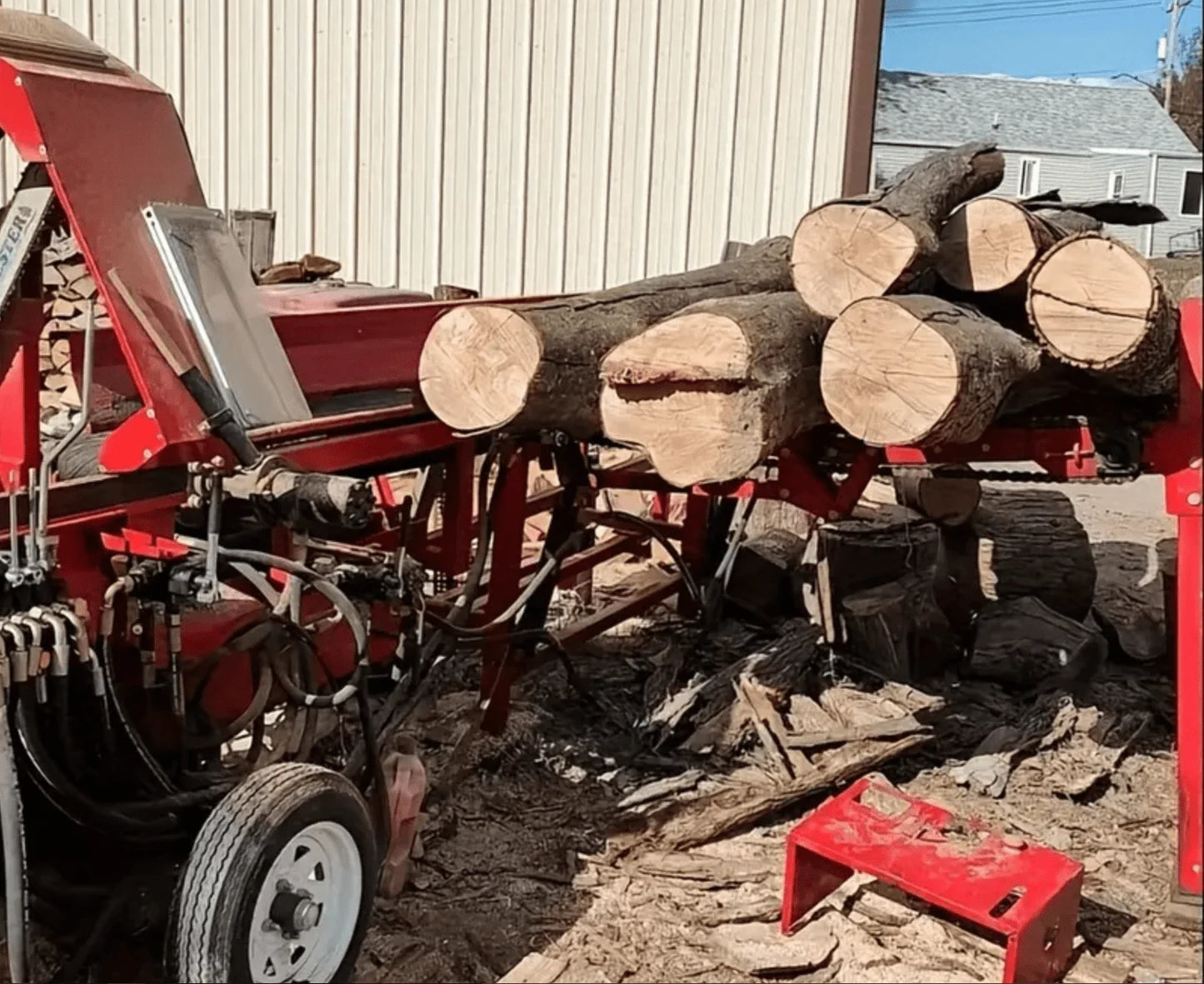 High power firewood processor 45 ton multi-function hydraulic log splitter 20HP HONDA