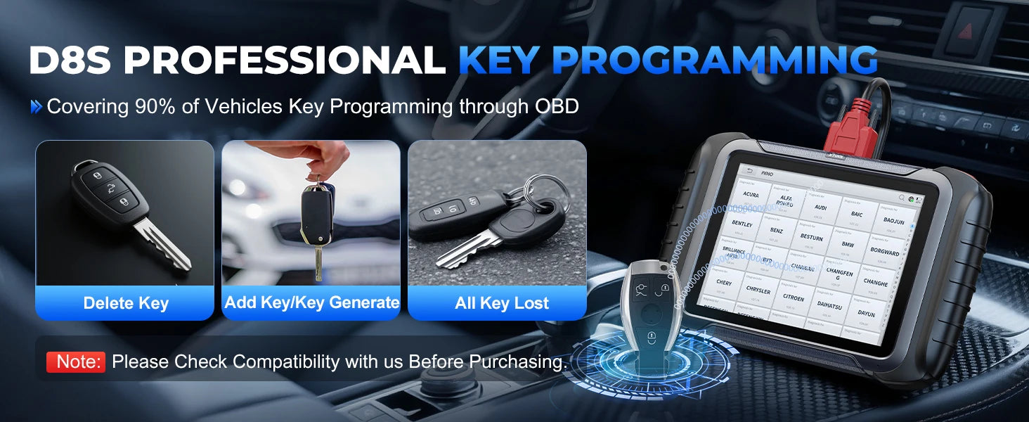 XTOOL D8S Car Diagnostic Tools Bidirectional Scan Tool Automotive Scanner ECU Coding Key Programming 42+ Services Topology Map