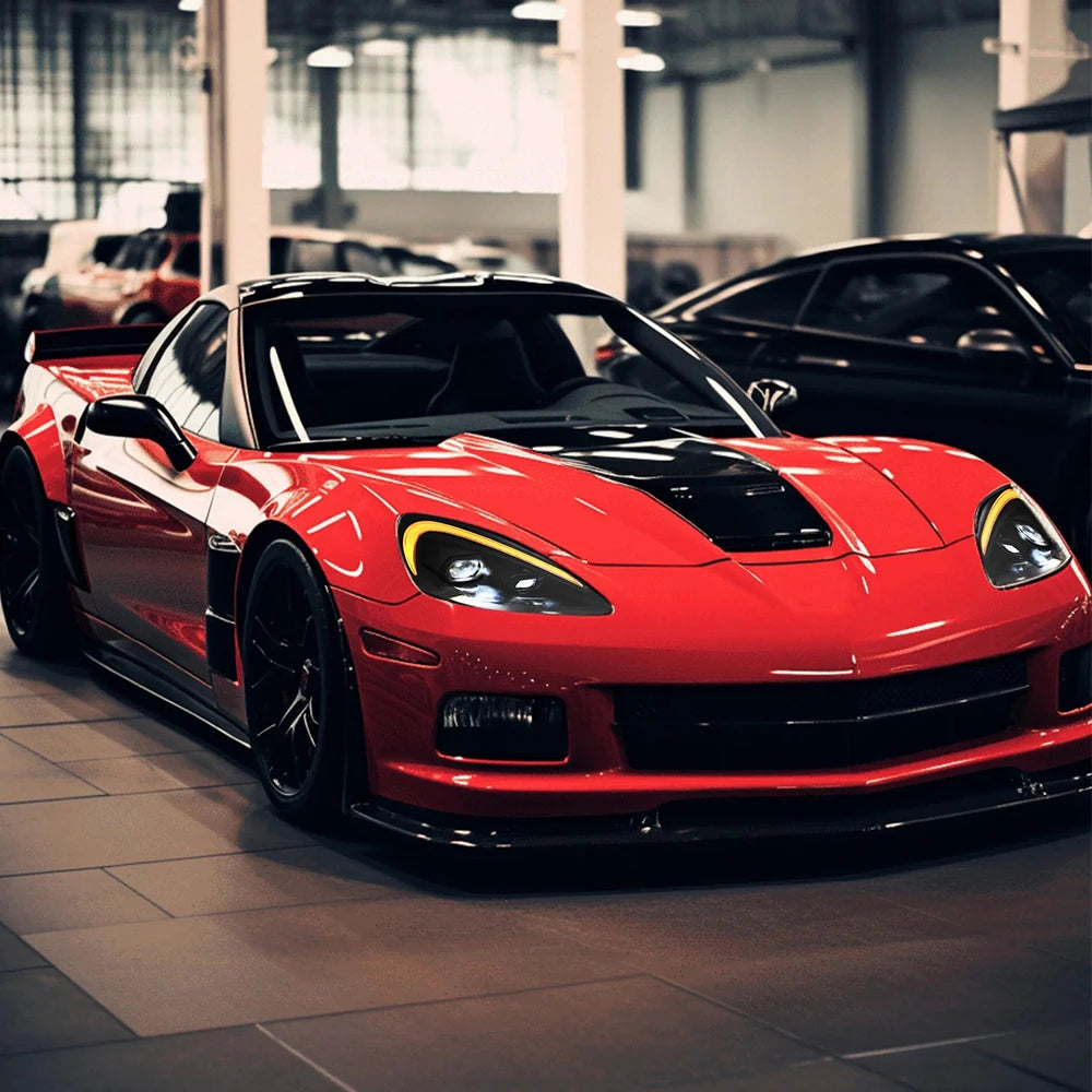 TT-ABC Modified LED Headlight For Chevrolet Corvette C6 2005-2013 Head Lamp With Porsche Design Sequential Turn Signal Assembly