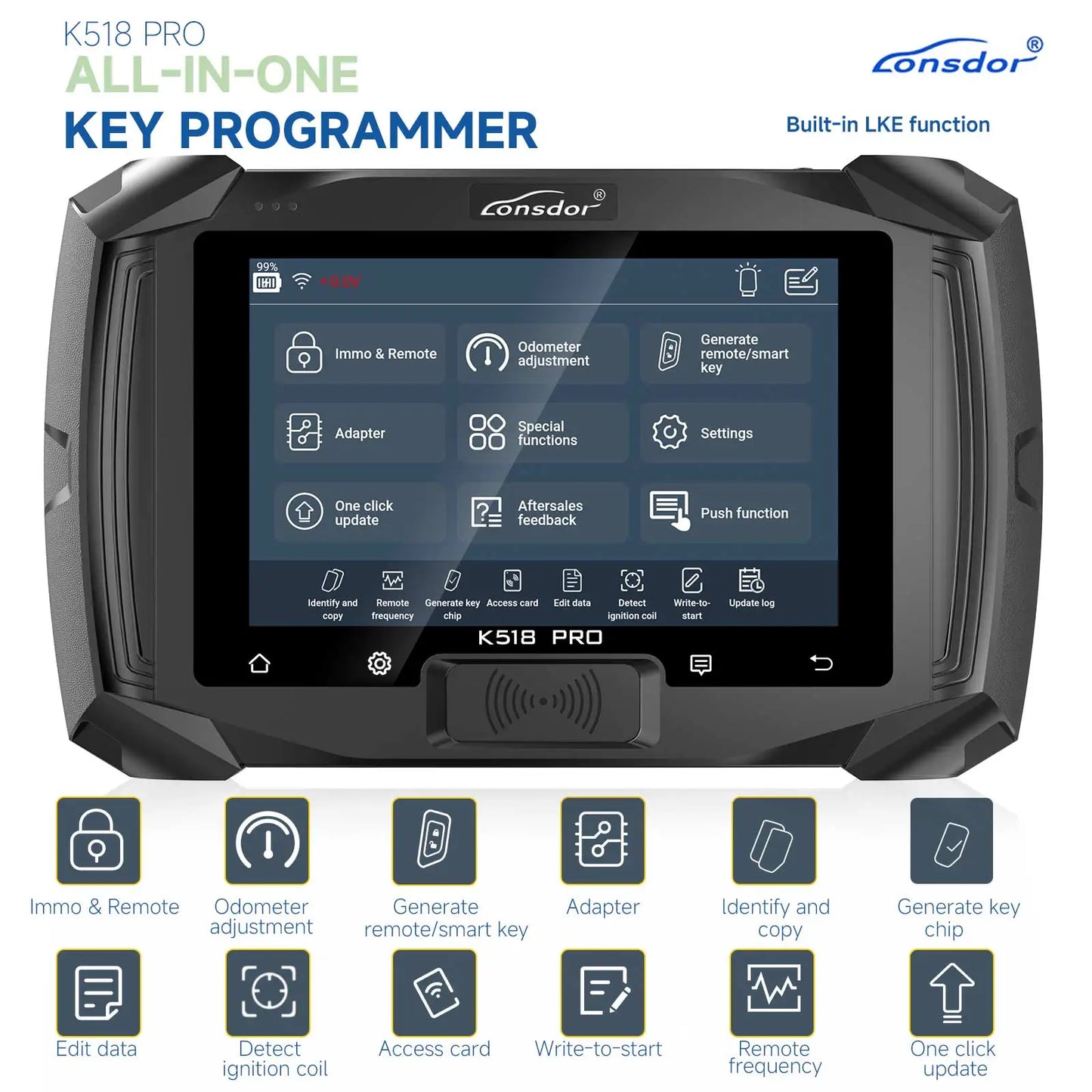Lonsdor K518 Pro Full Configuration Global Version All In One Key Programmer with 2 Years Free Update Time