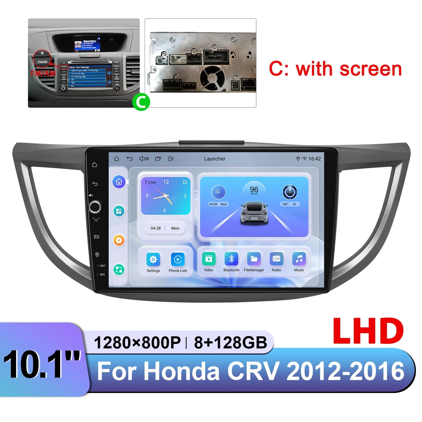 JOYING 10.1"Android 13.0 Car Stereo Radio Multimedia Playere Head Unit With Apple Carplay Android Auto For Honda CRV 2012-2016