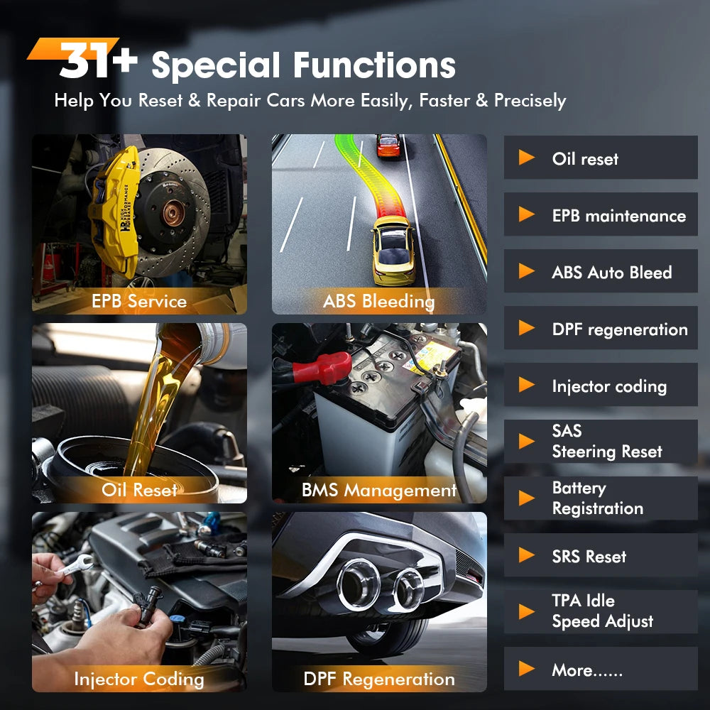 FOXWELL NT809BT OBD2 Bluetooth Car Diagnostic Tool All System Bi-Directional Test 30+ Reset Code Reader OBD2 Scanner Tool