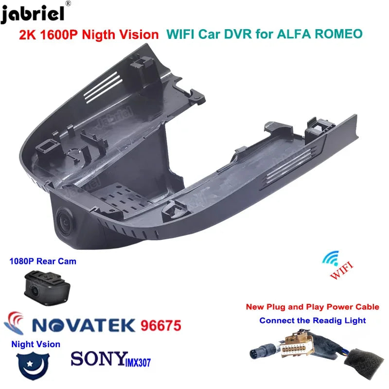 2K 1600P Car Dvr Dash Cam Camera for ALFA ROMEO Stelvio Quadrifoglio for ALFA ROMEO Giulia Quadrifoglio GTA Veloce 2016-2021