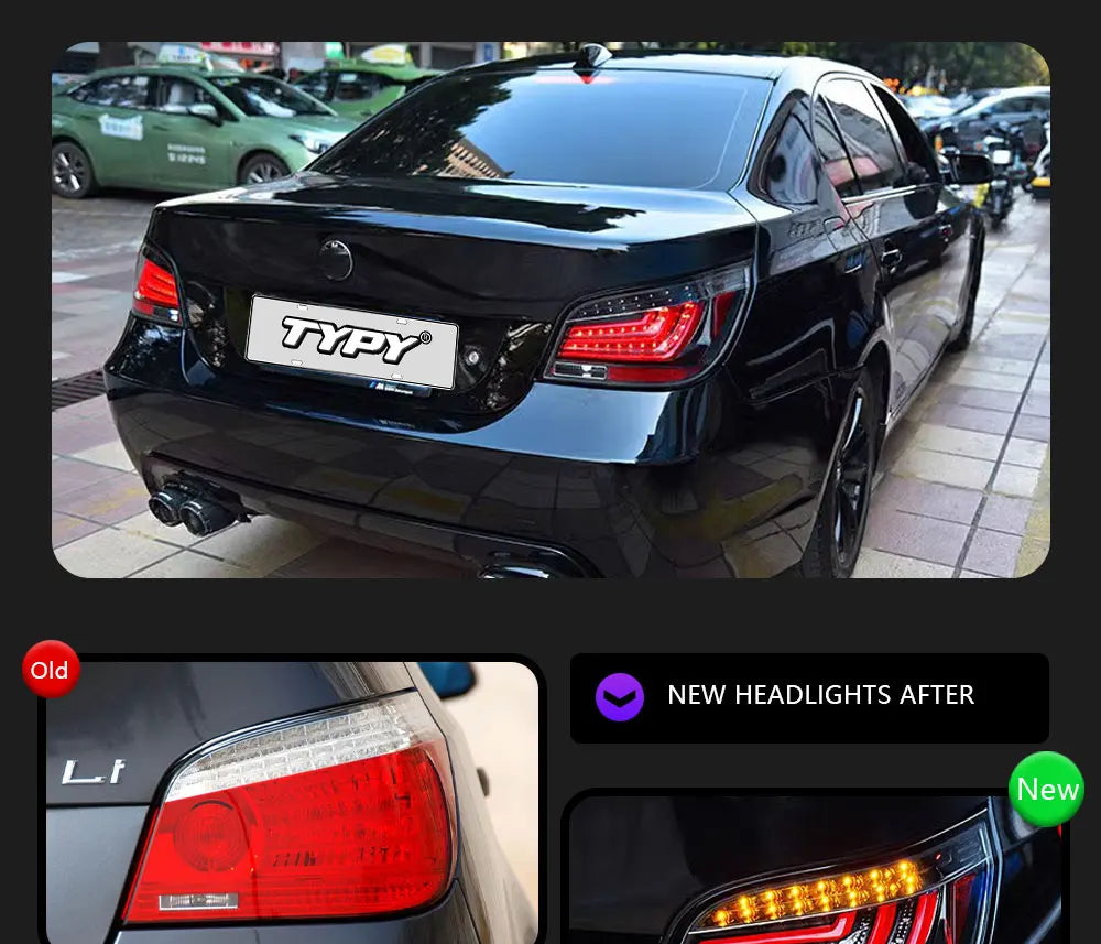 TYPY Car Tail Lights For BMW 5 Series E60 Taillight 2003-2009 LED LED Projetor Tail Lamp Daytime Running Light Auto Accessories
