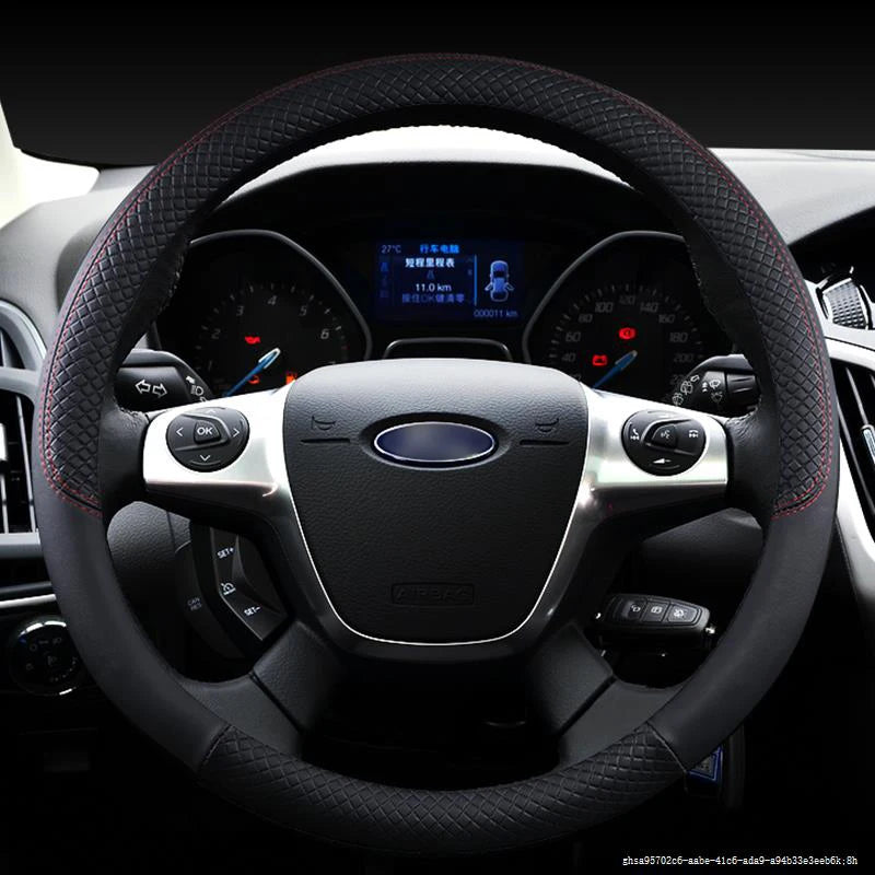 Color Name: Blue - PU Leather Car Steering Wheel Cover for Ford Focus MK1 MK2 MK3 Car Steering Wheel Glove Cover Auto Interior Accessories Styling - Premium Interior Accessories from NoEnName_Null - Just $24.99! Shop now at Rapidvehicles